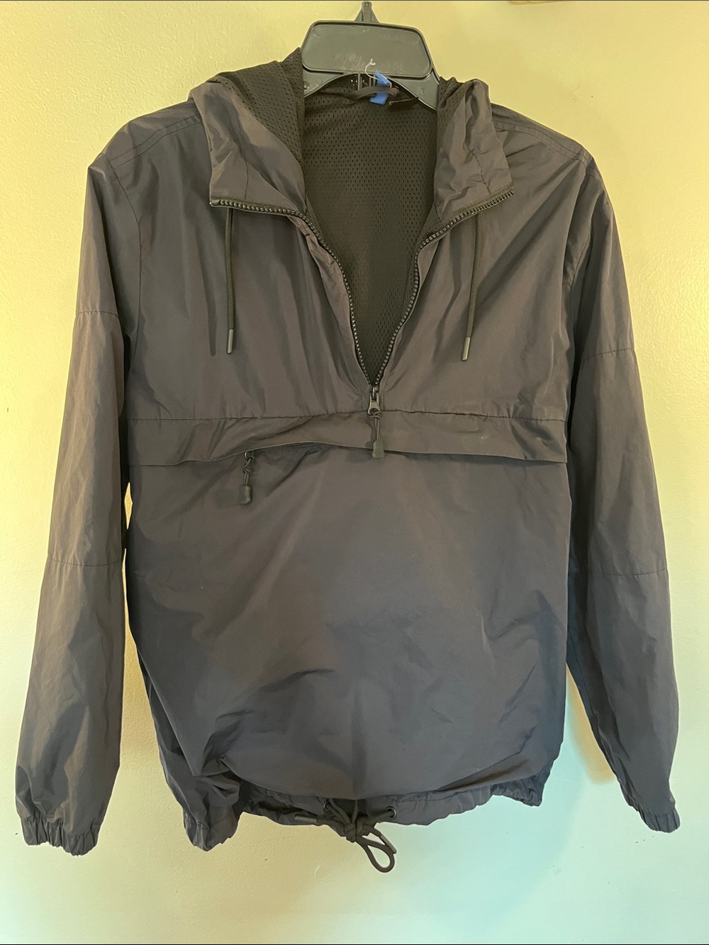 H&M Women's Dark Navy Hooded Pullover Windbreaker